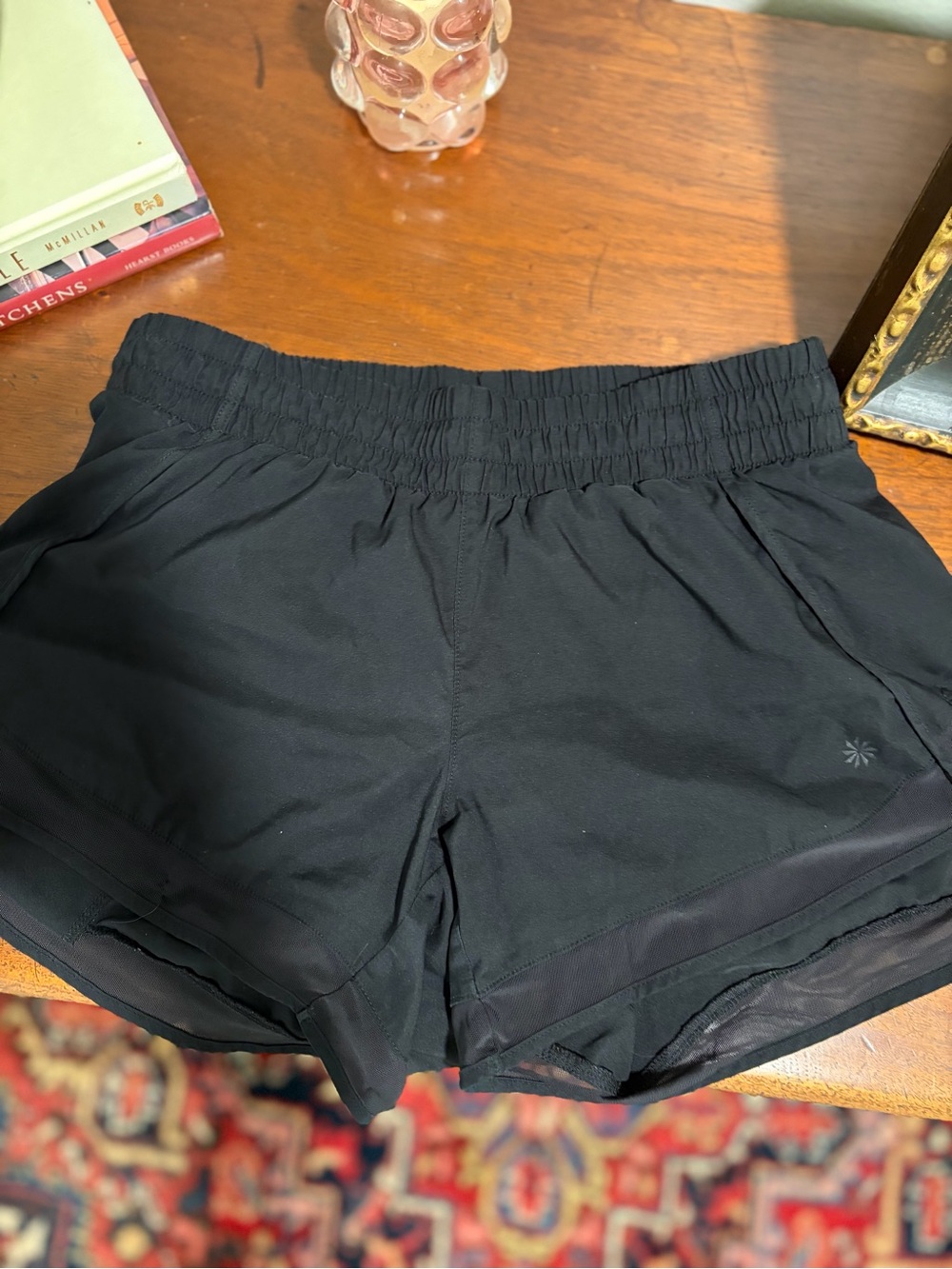 Athleta Black Athletic Running Shorts with Elastic Waistband